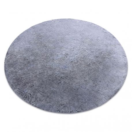 Modern washing carpet LAPIN circle shaggy, anti-slip black / ivory