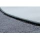 Tapis de lavage moderne LAPIN circle shaggy, antidérapant noir / ivoire