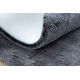 Tapis de lavage moderne LAPIN circle shaggy, antidérapant noir / ivoire