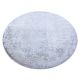 Модерен перален килим LAPIN кръг shaggy, против хлъзгане сив / слонова кост