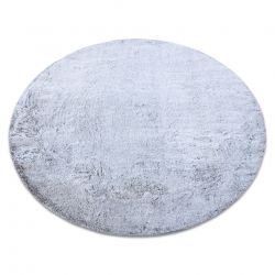 Современный стиральный ковер LAPIN круг shaggy против скольжения серого цвета / слоновой кости