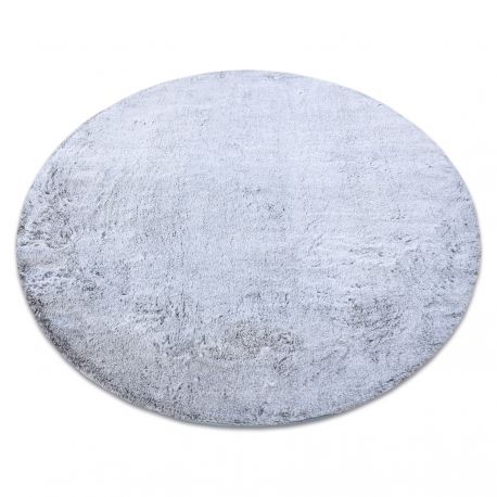 Kulatý pratelný koberec LAPIN shaggy, protiskluzový, šedá / slonová kost