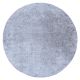 Moderner Waschteppich LAPIN Kreis Shaggy, Antirutsch grau / elfenbein