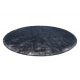 Tapis de lavage moderne LAPIN circle shaggy, antidérapant ivoire / noir