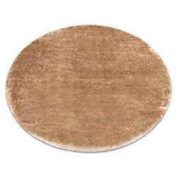 Modern tvättmatta LAPIN cirkel lurvig halkskydd elfenben / brun