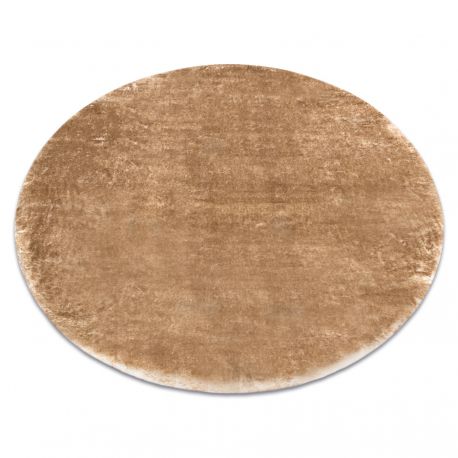 Tapis de lavage moderne LAPIN circle shaggy, antidérapant ivoire / marron