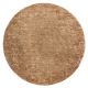 Kulatý pratelný koberec LAPIN shaggy protiskluzový, slonová kost / hnědý