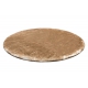 Модерен перален килим LAPIN кръг shaggy, против хлъзгане слонова кост / кафяв