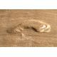 Kulatý pratelný koberec LAPIN shaggy protiskluzový, slonová kost / hnědý