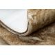 Okrúhly prateľný koberec LAPIN shaggy protišmykový , slonová kosť / hnedá