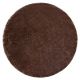 Kulatý pratelný koberec LAPIN shaggy protiskluzový, slonová kost / čokoláda