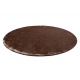 Tapis de lavage moderne LAPIN circle shaggy, antidérapant ivoire / Chocolat