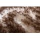 Модерен перален килим LAPIN кръг shaggy, против хлъзгане слонова кост / шоколад