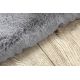 Modern washing carpet TEDDY shaggy, plush, very thick anti-slip grey