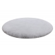 Модерен перален килим TEDDY кръг shaggy, плюшен, много дебел антихлъзгащ сив цвят
