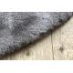Сучасний пральний килим TEDDY коло shaggy, плюшевий, дуже густий протиковзкий сірий