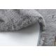 TEDDY tapete de lavagem moderno shaggy circulo, de pelúcia, muito espesso e antiderrapante cinzento