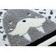Модерен детски килим JOY кръг Walrus, Морж за деца - структурни две нива руно сиво / кремаво
