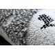 Сучасний дитячий килим JOY коло Walrus, Морж для дітей - структурний дворівневий флісовий сірий / кремовий