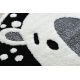 Модерен детски килим JOY кръг Teddy мечка, за деца - структурни две нива руно сиво / черно