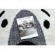 Сучасний дитячий килим JOY коло Teddy, ведмідь для дітей - структурний дворівневий флісовий кремовий / білий