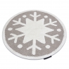 Dywan dziecięcy JOY Koło Snowflake płatek śniegu, dla dzieci - Strukturalny, dwa poziomy runa beż / krem