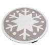 Tappeto moderno per bambini JOY Cerchio Snowflake, Fiocco di neve per bambini - strutturale a due livelli di pile beige / crema