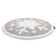 Tapete infantil moderno JOY Circulo Snowflake, Floco de neve para crianças - estrutural de dois níveis de lã bege / creme