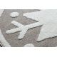 Detský okrúhly koberec JOY Snowflake, Snehová vločka , štrukturálny, dve vrstvy rúna, béžová, krémová