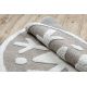 Modern children's carpet JOY circle Snowflake, for children - structural two levels of fleece beige / cream