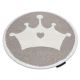 Alfombra infantil moderna JOY Circulo Crown, corona para niños - estructura dos niveles de vellón beige / crema