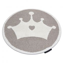 Lasten Matto JOY Pyöreä kruunu, lapsille - beige / kerma