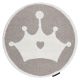 Alfombra infantil moderna JOY Circulo Crown, corona para niños - estructura dos niveles de vellón beige / crema