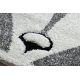 Bērnu paklājs JOY Apaļš Fox lapsa, bērniem - struktūra - divi sariņu līmeņi pelēks / krēms