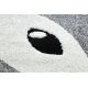 Модерен детски килим JOY кръг Fox, лисица за деца - структурни две нива руно сиво / кремаво
