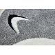Сучасний дитячий килим JOY коло Fox, лисиця для дітей - структурний дворівневий флісовий сірий / кремовий