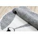 Modern children's carpet JOY circle Fox, for children - structural two levels of fleece grey / cream