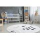 Kulatý dětský koberec JOY Owl Sova, Strukturální, dvě vrstvy rouna, šedá, krémová