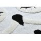 Kulatý dětský koberec JOY Owl Sova, Strukturální, dvě vrstvy rouna, šedá, krémová