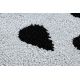 Moderner Kinderteppich JOY Kreis Owl, Eule für Kinder - strukturelle, zwei Ebenen aus Vlies grau / creme
