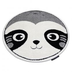 Современные детский ковер JOY круг Panda для детей - структурных два уровней флиса серого / крем