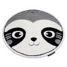 Dywan dziecięcy JOY Koło Panda, miś dla dzieci - Strukturalny, dwa poziomy runa szary / krem