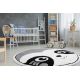 Модерен детски килим JOY кръг Panda за деца - структурни две нива руно сиво / кремаво