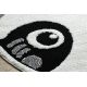 Modern children's carpet JOY circle Panda, for children - structural two levels of fleece grey / cream