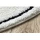 Модерен детски килим JOY кръг Panda за деца - структурни две нива руно сиво / кремаво