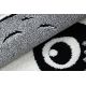 Okrúhly detský koberec JOY Panda, Štrukturálny, dve vrstvy rúna, sivá, krémová
