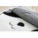 Alfombra infantil moderna JOY Circulo Panda para niños - estructura dos niveles de vellón gris / crema