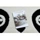 Modern children's carpet JOY circle Panda, for children - structural two levels of fleece grey / cream