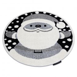 Kindertapijt JOY Rond , Santa Sinterklaas voor kinderen - Structureel, twee poolhoogte , zwart / crème