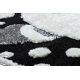 Kulatý dětský koberec JOY Santa Mikuláš, Strukturální, dvě vrstvy rouna, černý krémový